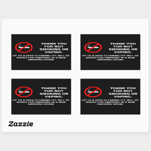 Sticker Rectangulaire Chambre d'hôtel non fumeur non vaporeuse signe re