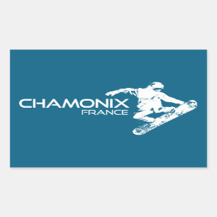 Sticker Rectangulaire Chamonix France Snowboard