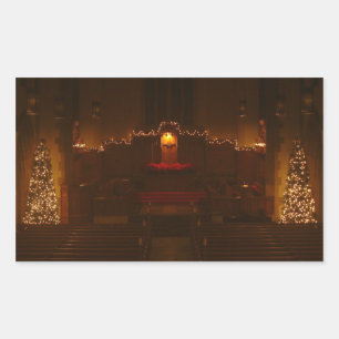Sticker Rectangulaire Chapelle Harbison à Christmas Grove City College