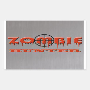 Sticker Rectangulaire Chasseur de zombi