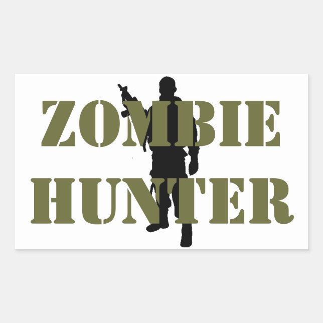 STICKER RECTANGULAIRE CHASSEUR DE ZOMBIES (Devant)