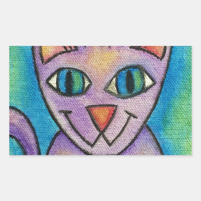 Sticker Rectangulaire Chat de Pink (Devant)