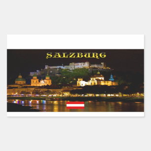 Sticker Rectangulaire Château de Salzbourg Autriche - Photo Pro de haute