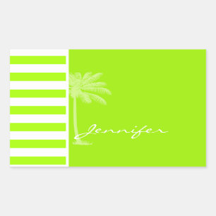 Sticker Rectangulaire Chaux Électrique Rayures horizontales; Palme