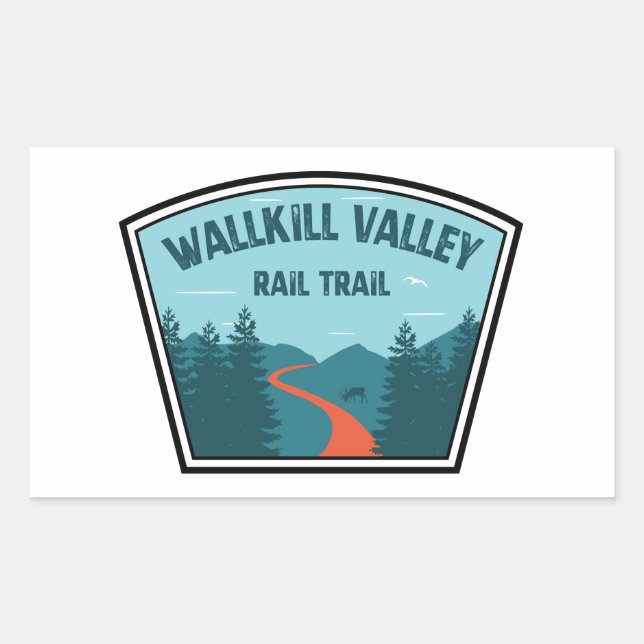 Sticker Rectangulaire Chemin de fer de Wallkill Valley (Devant)