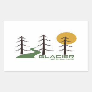 Sticker Rectangulaire Chemin du parc national du Glacier
