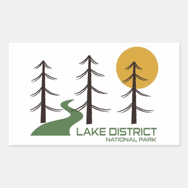 Sticker Rectangulaire Chemin du parc national Lake District (Devant)