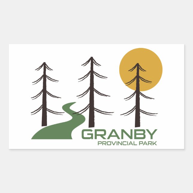 Sticker Rectangulaire Chemin du parc provincial Granby (Devant)