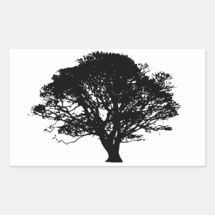 Sticker Rectangulaire Chêne noir gothique Silhouette Art Dessin