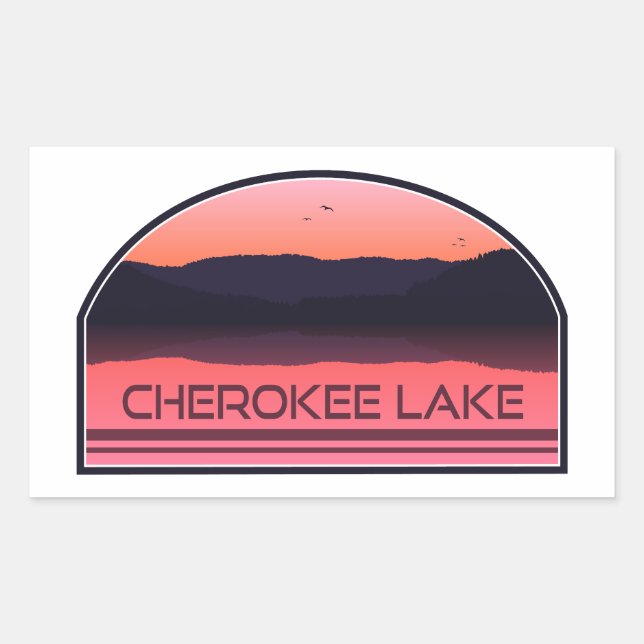 Sticker Rectangulaire Cherokee Lake Tennessee Red Sunrise (Devant)