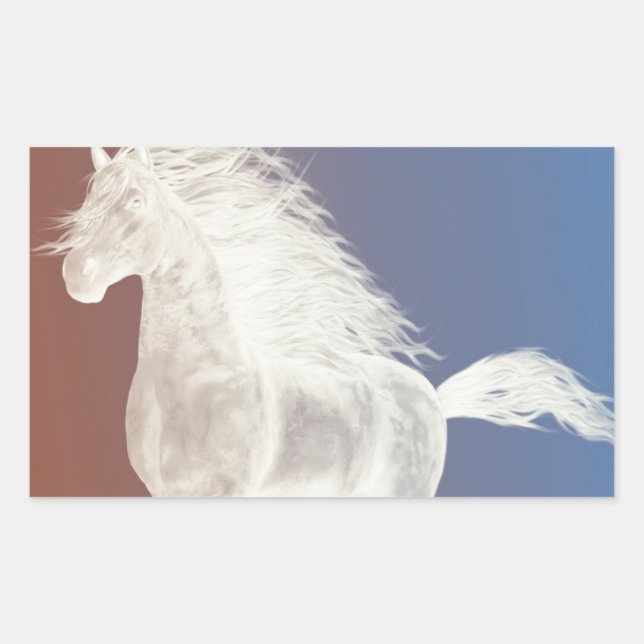 Sticker Rectangulaire Cheval blanc (Devant)