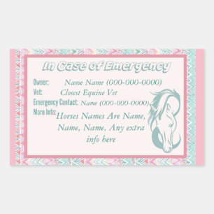 Sticker Rectangulaire Cheval en Coque d'urgence