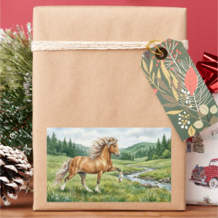 Sticker Rectangulaire Cheval islandais Elska aquarelle