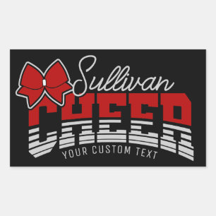 Sticker Rectangulaire Cheval Team AJOUTER LE NOM École Athlète Pom-pom g