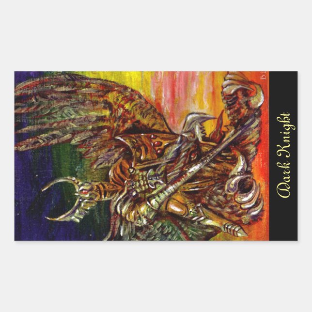 Sticker Rectangulaire Chevalier foncé (Devant)