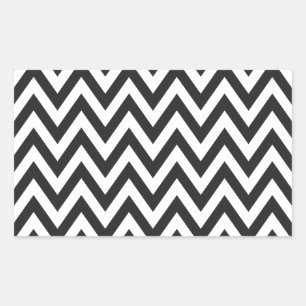 Sticker Rectangulaire Chevron Motif noir blanc design d'art géométrique