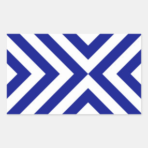 Sticker Rectangulaire Chevrons bleu et blanc