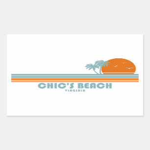 Sticker Rectangulaire Chic's Beach Virginia Sun Palm Trees