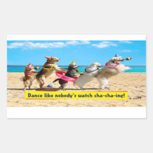 Sticker Rectangulaire Chien Anniversaire Conga Line