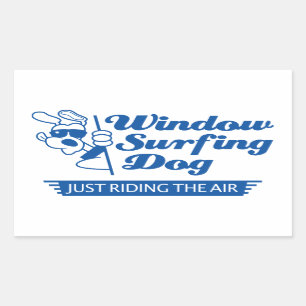 Sticker Rectangulaire Chien Dans Une Voiture