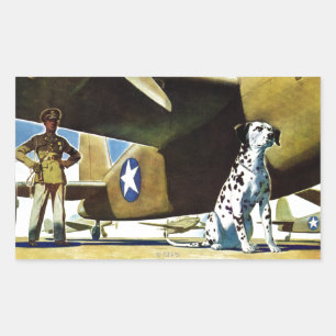 Sticker Rectangulaire Chien de l'armée