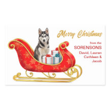 Chien sibérien Husky de Noël Sleigh