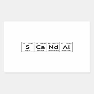 Sticker Rectangulaire Chimie de mot d'éléments de Tableau périodique 