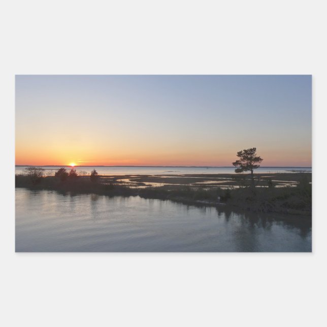 Sticker Rectangulaire Chincoteague Sunset I Virginia Paysage (Devant)