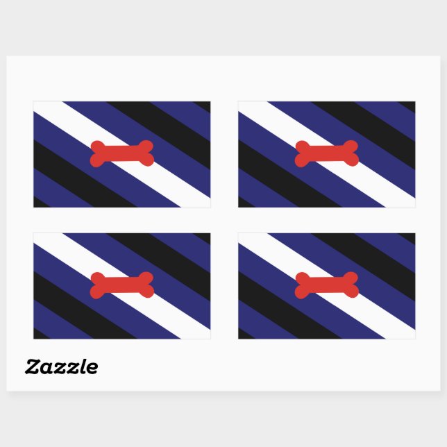 Sticker Rectangulaire Chiot Jouer à la fierté drapeau (Feuille)