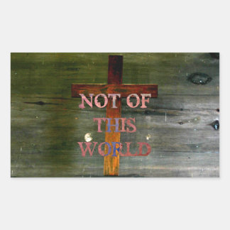 Sticker Rectangulaire Christianisme "Pas de ce monde"