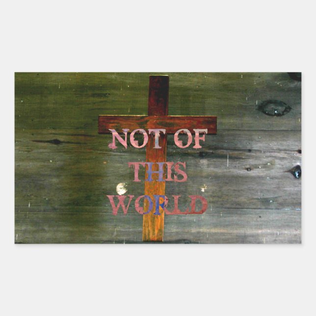 Sticker Rectangulaire Christianisme "Pas de ce monde" (Devant)