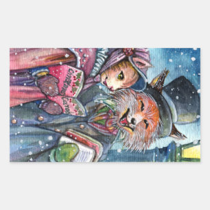 Sticker Rectangulaire Christmas Carol