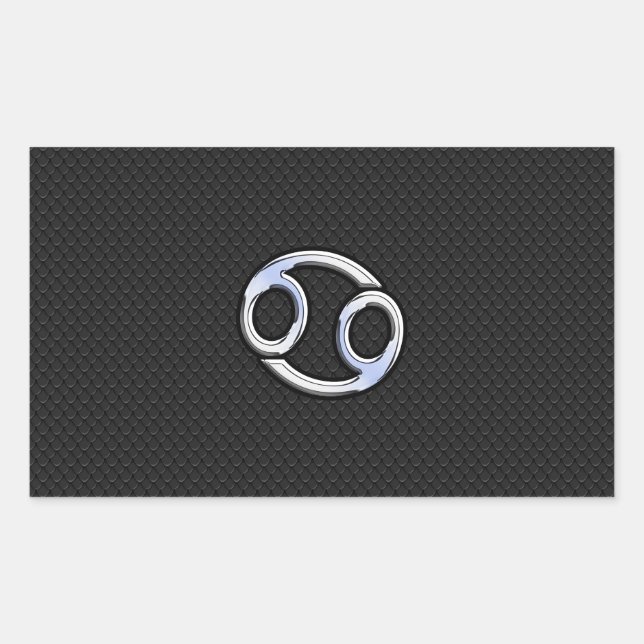 Sticker Rectangulaire Chrome comme cancer Zodiac Connexion Noir (Devant)