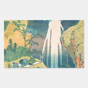 Sticker Rectangulaire Chutes d'Amida d'Hokusai Japon Cascade