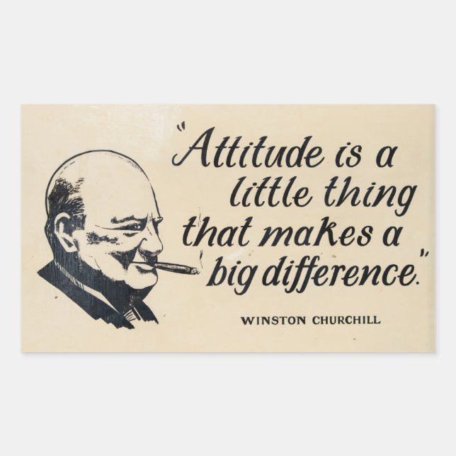 Sticker Rectangulaire Citation de Winston Churchill (Devant)