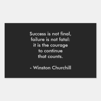 Sticker Rectangulaire Citation de Winston Churchill ; Succès