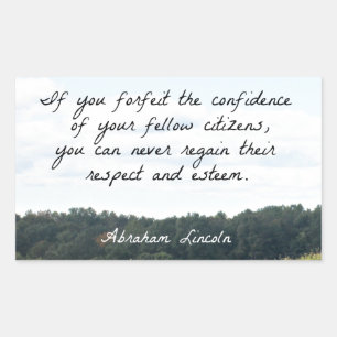 Sticker Rectangulaire Citation en temps opportun par Abraham Lincoln