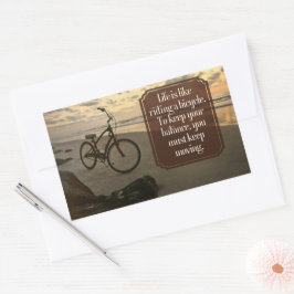 Sticker Rectangulaire Citation inspirante "Faire du vélo"