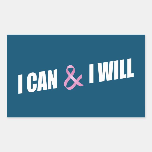 Sticker Rectangulaire Citation inspirante Sensibilisation au cancer du s (Devant)