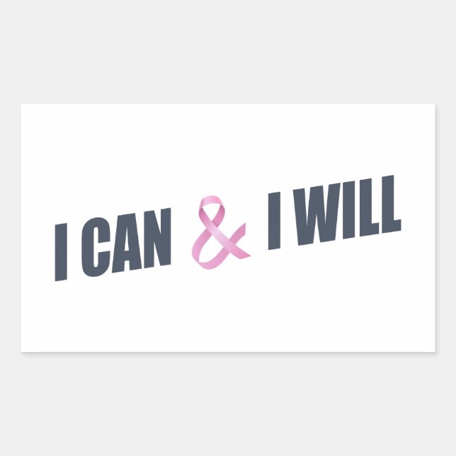 Sticker Rectangulaire Citation inspirante Sensibilisation au cancer du s (Devant)