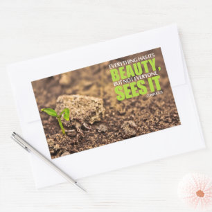Sticker Rectangulaire Citation Inspirationnelle Confucius "Beauté"