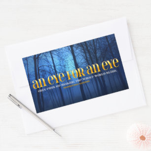 Sticker Rectangulaire Citation Inspirationnelle du Mahatma Gandhi "Oeil