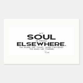 Sticker Rectangulaire CITATIONS : Rumi : Âme d'ailleurs