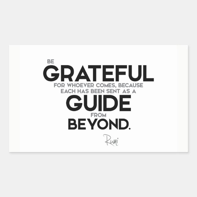 Sticker Rectangulaire CITATIONS : Rumi : Guide d'au-delà (Devant)