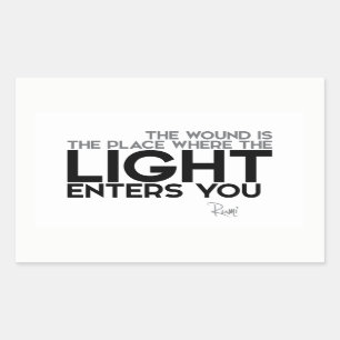 Sticker Rectangulaire CITATIONS : Rumi : La lumière vous présente