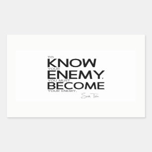 Sticker Rectangulaire CITATIONS : Sun Tzu : Connaissez votre ennemi