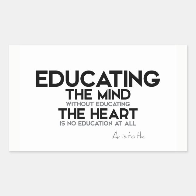 Sticker Rectangulaire CITES : Aristote : Eduquer l'esprit, le coeur (Devant)