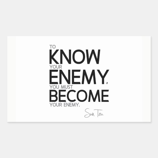 Sticker Rectangulaire CITES : Sun Tzu : Connaissez votre ennemi (Devant)