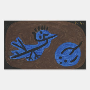 Sticker Rectangulaire Citrouille d'oiseaux bleus - Paul Klee 1939
