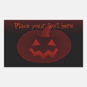 Sticker Rectangulaire Citrouille Halloween 002